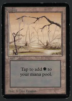 ***Alpha Swamp High Branch (Light Indent)*** MTG Alpha Magic Kid Icarus - Image 1