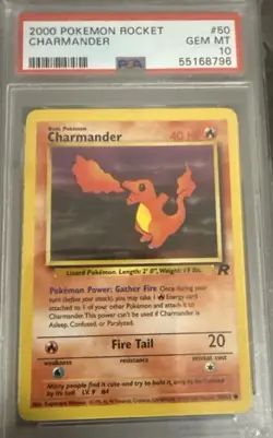 2000 Pokemon Rocket 50 Charmander PSA 10 WoTC - Image 1