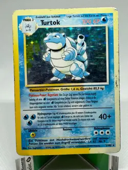 Pokemon Blastoise Turtok Base Set German “damaged”2/102 Holo WOTC 1999 - Image 1