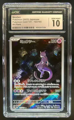 2023 Pokemon Scarlet & Violet 151 (Japanese) Mewtwo Art Rare #183/165 CGC 10 - Image 1