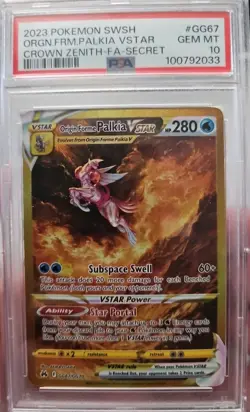 Pokemon TCG Origin Forme Palkia VSTAR Galarian Gallery GG67 Crown Zenith PSA 10 - Image 1