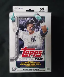 2025 Topps Series 1 Baseball Trading Card MLB Hanger Box - 59 Cards - Image 1