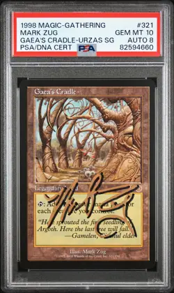 1998 MTG URZA'S SAGA #321 GAEA'S CRADLE PSA 10 AUTO 8 - Image 1
