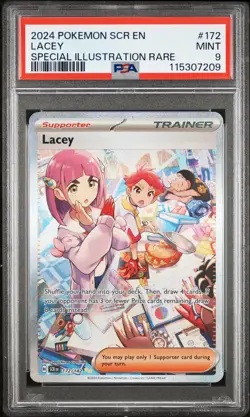 2024 POKEMON SCR EN-STELLAR CROWN SPECIAL ILLUSTRATION RARE #172 LACEY PSA 9 - Image 1