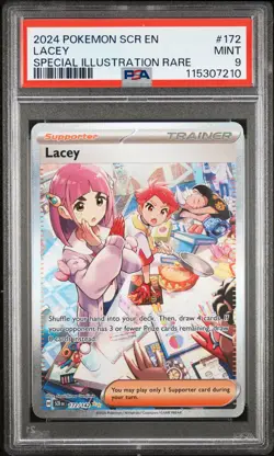 2024 POKEMON SCR EN-STELLAR CROWN SPECIAL ILLUSTRATION RARE #172 LACEY PSA 9 - Image 1