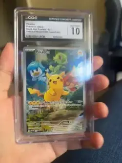 Pokemon Pikachu 027 Black Star Promo Paldea Scarlet & Violet CGC 10 Gem Mint - Image 2
