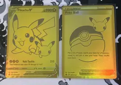 POKEMON CELEBRATIONS UPC GOLD PROMO POKEBALL & PIKACHU V SET SWSH146 & SWSH145 - Image 1