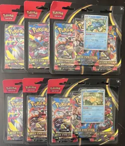 Pokemon TCG Mega Evolution Sealed 3-Pack Blisters Lot Of 6 Golduck Psyduck - Image 1