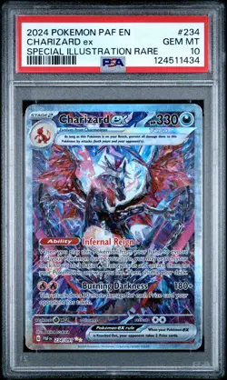2024 POKEMON PAF EN-PALDEAN FATES SPECIAL ILLUSTRATION RARE CHARIZARD EX PSA 10 - Image 1