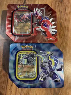 Pokemon Paldea Legends Tins Koraidon Miraidon EX 10 Total Booster Packs - Image 1