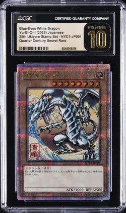 2025 YU-GI-OH! #NYC1-JP001 BLUE-EYES WHITE DRAGON CGC 10 PRISTINE - Image 1