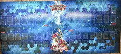 Yugioh 2011 Blue Zexal OTS Official Four 4 Player Playmat 6 Feet Table 60x27 - Image 1