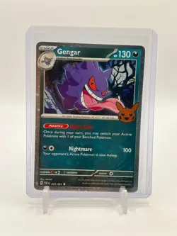 Gengar Cosmos Holo 057/091 Trick or Trade BOOster Card 2024 Rare Halloween Stamp - Image 1