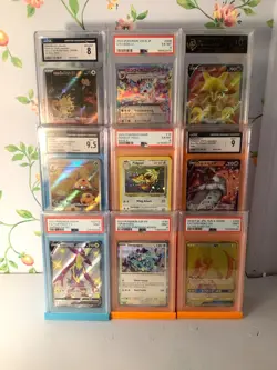 Lot of 9 Graded Pokemon Cards PSA, CGC, and RPA - Image 1