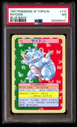 PSA 7 NM Rhydon 112 Topsun Blue Back 1997 Japanese Graded Card - Image 1
