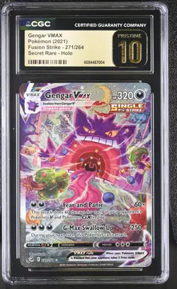 (PSA) CGC 10 Pristine Gengar VMAX Fusion Strike Full Alt Art Pokemon Card #271 - Image 1