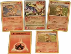 Infernape Lv X + Chimchar Rainbow Holo + Monferno + Energy Fire Pokemon Cards - Image 1