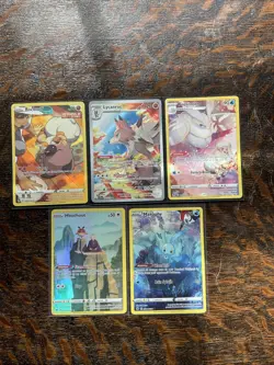 Pokemon TCG Art Rare 5 Card Lot NM #5 Rockruff tg07/tg30 Lycanroc 166/159 - Image 1