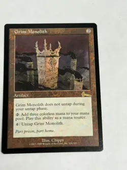 MTG Grim Monolith Urza’s Legacy 1999 Near Mint (NM) Magic The Gathering - Image 2