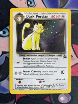 DARK PERSIAN # 17 HOLO Black Star PROMO WOTC Rare Pokemon Card LP/NM - Image 1