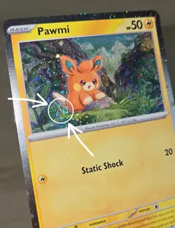 DOUBLE FART SWIRL 🌀💫 HOLO BLEED ERROR NM Pawmi 074/193 Cosmos PAL Pokemon Card - Image 1