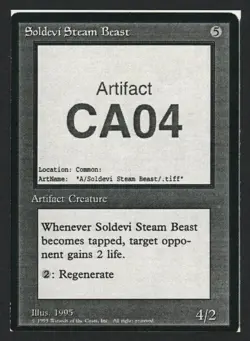 ***Soldevi Steam Beast Playtest Card*** MTG Alliances Magic Kid Icarus - Image 1