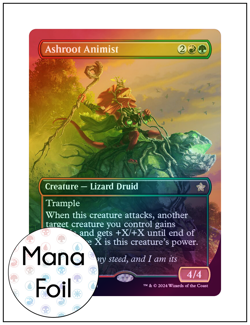 1x Ashroot Animist, Borderless Art Mana Foil, Foundations, MTG NM - Image 1
