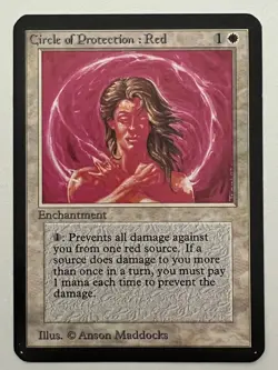 Magic the Gathering MTG Alpha Circle of Protection:Red NM (Beta Bob) - Image 1