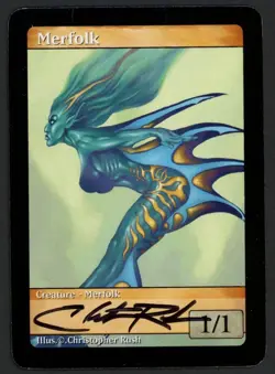 ***Merfolk Token Signed*** MTG Tokens Christopher Rush Magic Kid Icarus - Image 1