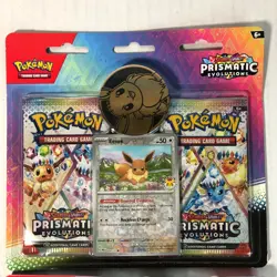 Prismatic Evolutions LOT 2-Pack Blister Eevee Pokemon Day + Sylveon Tech Sticker - Image 2
