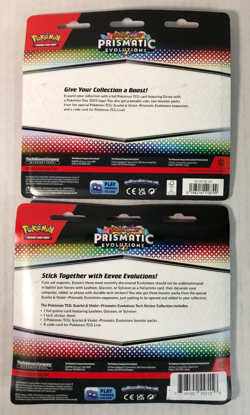 Prismatic Evolutions LOT 2-Pack Blister Eevee Pokemon Day + Sylveon Tech Sticker - Image 4