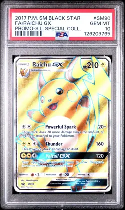 2017 PSA 10 Pokemon Raichu GX SM90 Shining Legends Black Star Promo - PSA 10 - Image 1