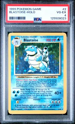 1999 POKEMON BASE SET UNLIMITED #2 BLASTOISE-HOLO PSA 4 - Image 1