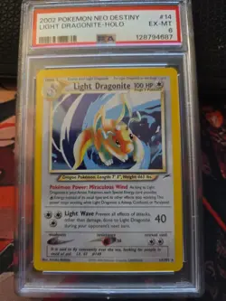 Pokemon Neo Destiny 2002 Light Dragonite Holo PSA 6 14/105 - Image 1
