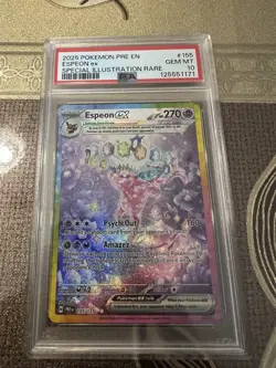 2025 Pokemon Prismatic Evolutions PRE Espeon EX #155/131 SIR PSA 10 Gem Mint - Image 1