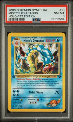 2000 POKEMON GYM CHALLENGE HOLO-1ST ED #13 MISTY'S GYARADOS PSA 8 - Image 1