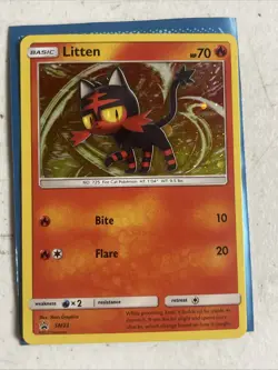 Pokemon TCG Litten SM23/248 SM Black Star Promos Holo MP - Image 1