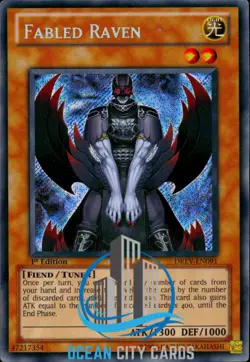 Yugioh Fabled Raven Secret Rare 1st Edition DREV-EN091 - Image 1