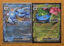 Pokemon TCG: Venusaur ex + Blastoise ex Stellar Crown Stamp Promo Cards - Image 1