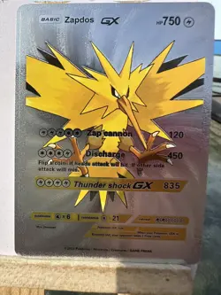 ZAPDOS Gx Silver- Pokemon Card - fan art NM - Image 1
