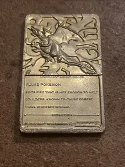 Pokemon 23K Gold Plated CHARIZARD Trading Card Collectable - Vintage from 1999 - Image 4