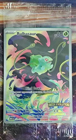 Pokemon Mega Evolutions Stamped Promo Card - Bulbasaur 133/132 - NM - SEALED - Image 1