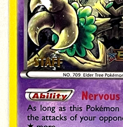 Pokemon Break Point Trevenant " STAF F" Gold Foil Prerelease Promo Card OOP Rare - Image 2