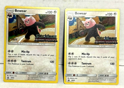 Pokemon SM Burning Shadows Bewear STAFF Gold Foil Stamp Prerelease x 2 Card Set - Image 1