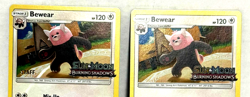 Pokemon SM Burning Shadows Bewear STAFF Gold Foil Stamp Prerelease x 2 Card Set - Image 5