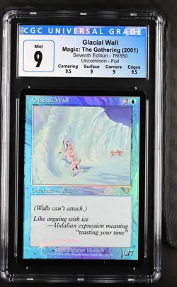 GLACIAL WALL 7th Edition Foil U CGC 9 Q++ MTG [Nostalgium] - Image 1