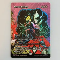 Magic The Gathering Marvel Spider-Man Savage Beating Mythic Foil Borderless 026 - Image 1