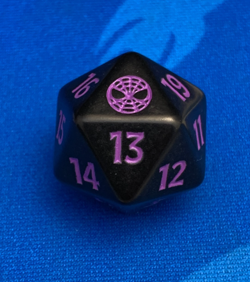 Magic: The Gathering - Spider-Man - Pre-Release D20 Spindown Die - PURPLE BLACK - Image 1