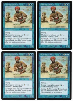 Drifting Djinn x4 4x 1998 Urza's Saga PLAYSET Blue Rare Creature MTG NM AZ1 - Image 1