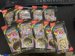 Pokemon Mega Evolution Sealed Blister Booster Pack Drifblim w/Coin 10 pck lot - Image 1